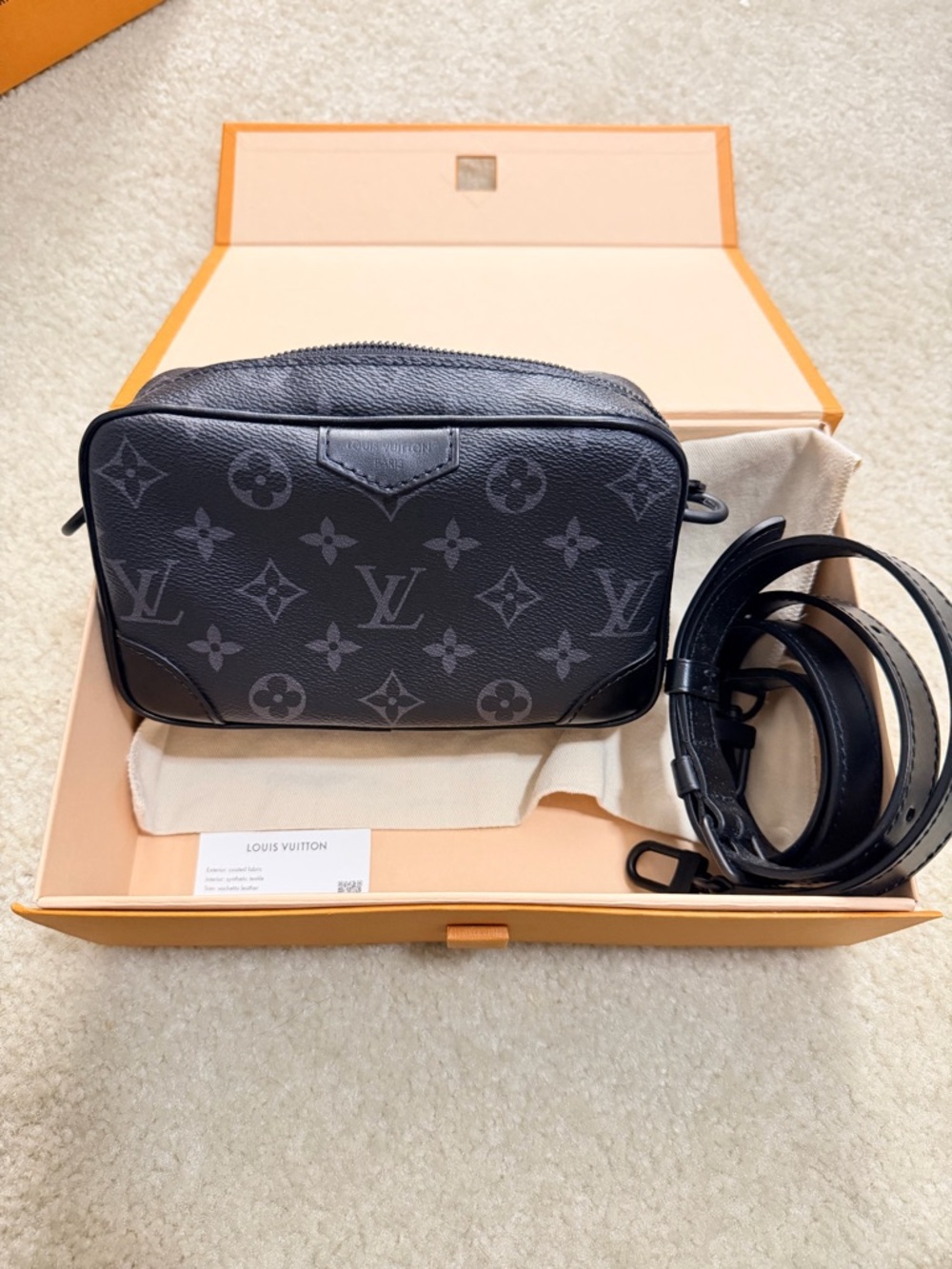 Louis Vuitton Monogram Eclipse Compact Crossbody in Black and Gray